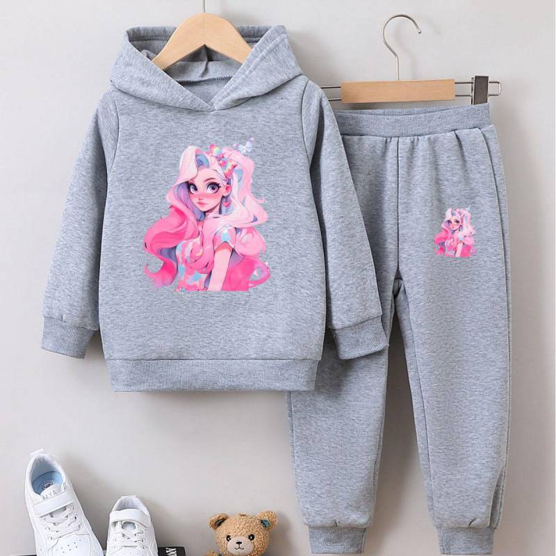 Herbst Winter Mädchen Cartoon Langarm Sweatshirt Set 140 cm von Joom DACH