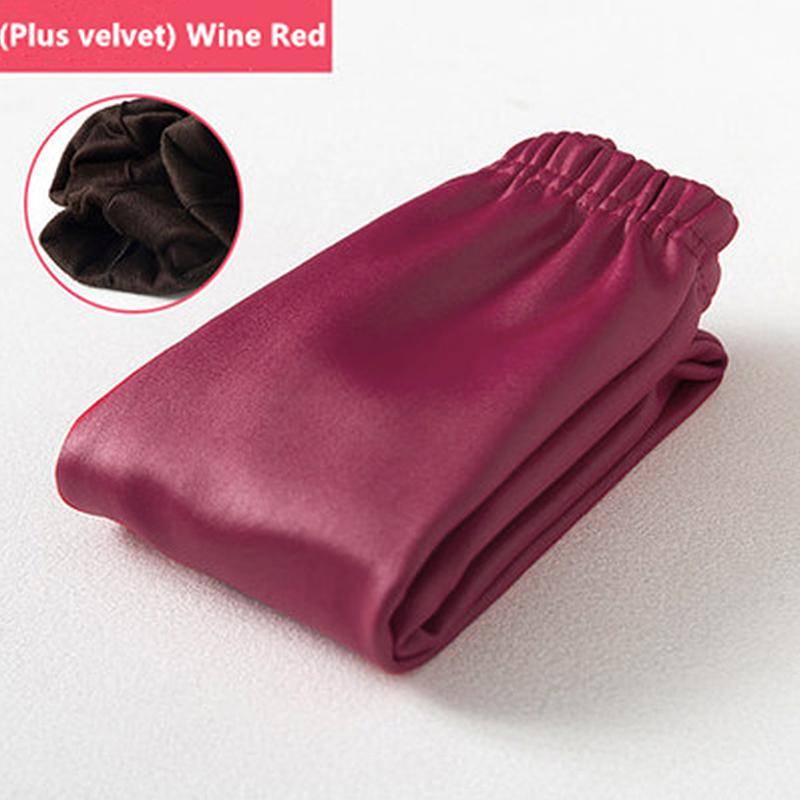 Herbst Winter Mädchen Leder Hosen Dicke Samt PU Leder kinder Leggings Kinder Bleistift Hosen Infant Warme Hosen 130 rot von Joom DACH