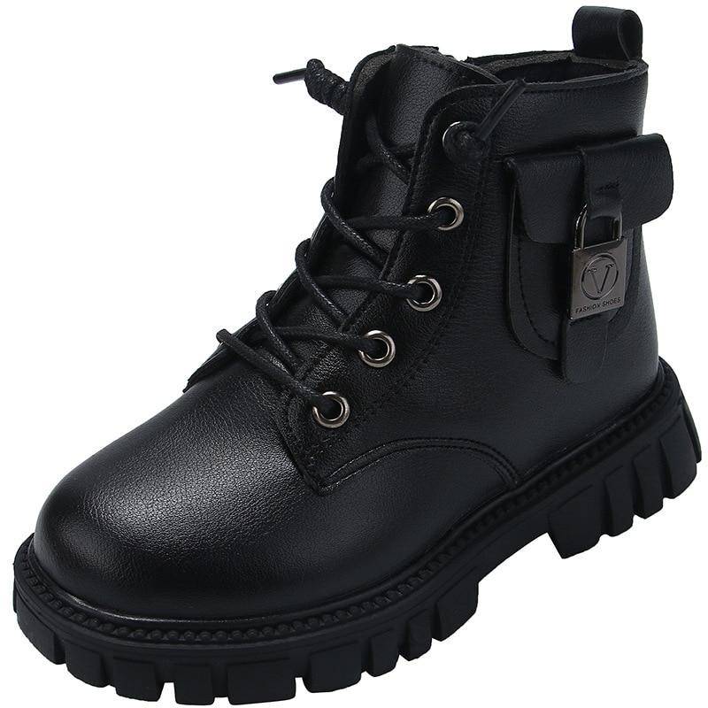 Herbst Winter Mädchen Stiefeletten Nicht-slip Jungen PU Leder Kurze Stiefel Kinder Stiefel Kleinkind Mädchen Stiefel 33 von Joom DACH