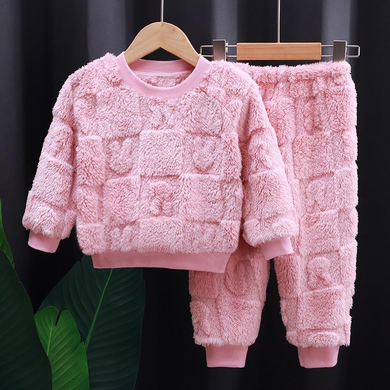 Herbst Winter Nachtwäsche Flanell Pyjamas Für Mädchen Jungen Langarm Tops + Hosen Anzüge Mode Hause Kleidung Baby Kind Schlaf Kostüm 100 von Joom DACH