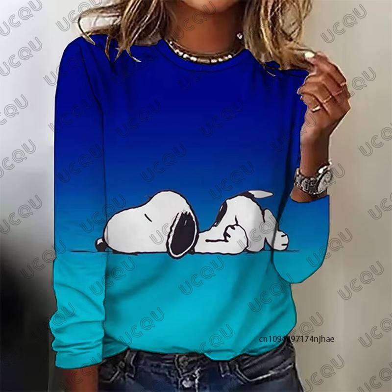 Herbst Winter Neu Cartoon Snoopy Print Damen Langarm T-Shirt Mode O-Ausschnitt T-Shirts Lässiges Sweatshirt Übergroße Damenbekleidung L Herbst Winter Neu Cartoon Snoopy Print Damen Langarm T-Shirt Mode O-Ausschnitt T-Shirts Lässiges Sweatshirt Übergroße Damenbekleidung L von Joom DACH