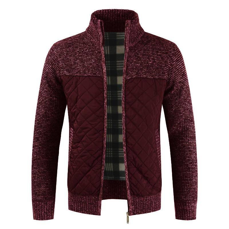 Herbst Winter Neue männer Jacke Slim Fit Stehkragen Zipper Jacke Männer Feste Dicke Warme Jacke Männer Pullover XXL bordeaux Herbst Winter Neue männer Jacke Slim Fit Stehkragen Zipper Jacke Männer Feste Dicke Warme Jacke Männer Pullover XXL bordeaux von Joom DACH