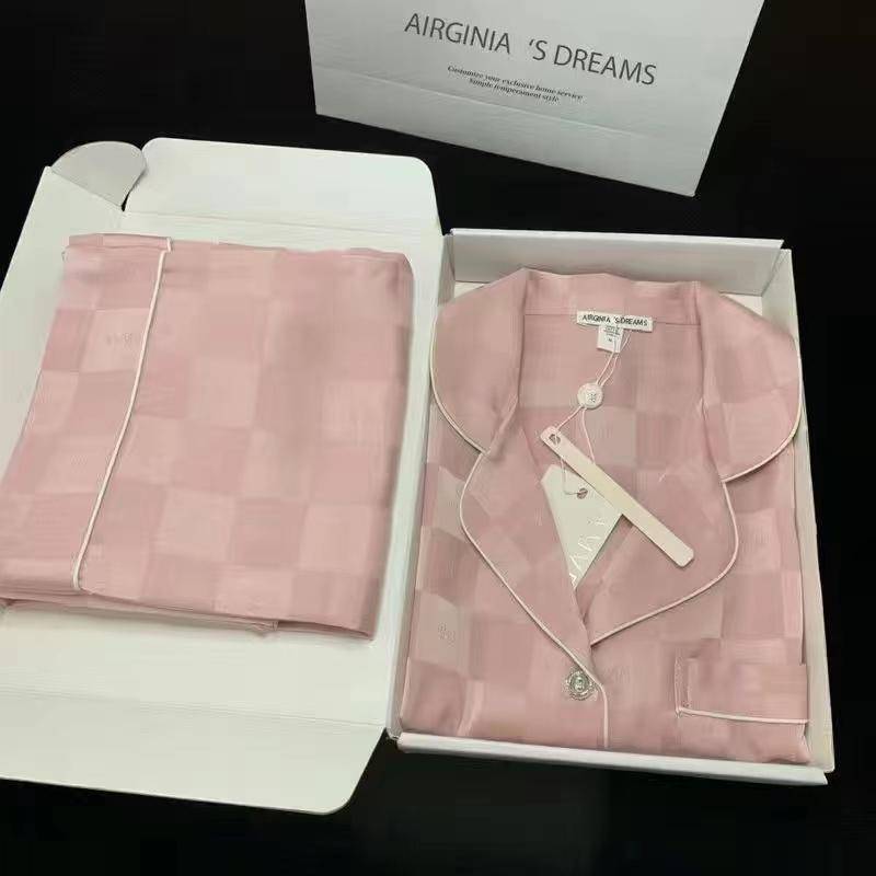 Herbst-Winter-Revers-Cardigan für Damen, 2-teiliges Set, weiche Nachtwäsche aus Eisseide für Damen, einfache, einfarbige, elegante Damen-Sets L von Joom DACH