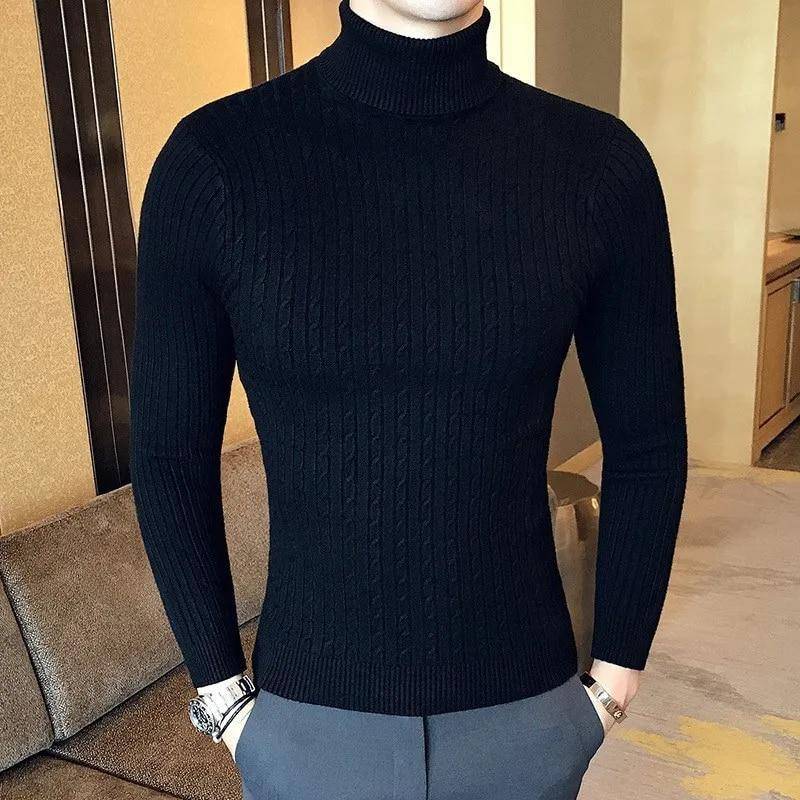 Herbst Winter Rollkragen Pullover Warme Einfarbig männer Pullover Schlank Pullover männer Gestrickte pullover Bodenbildung Shirt Asia L von Joom DACH