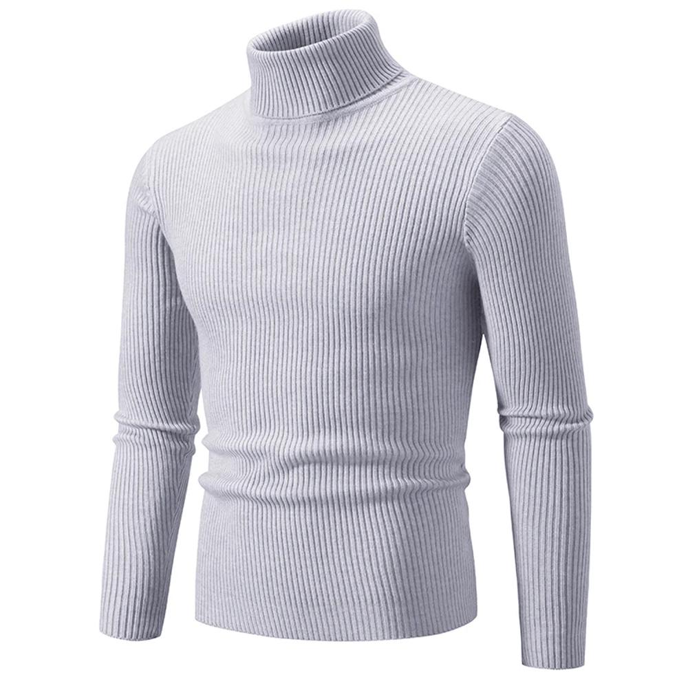 Herbst Winter Rollkragenpullover Männer Warme Gestrickte Einfarbig Pullover männer Slim Fit Casual Rollkragen Strickwaren Mann Pullover XL von Joom DACH
