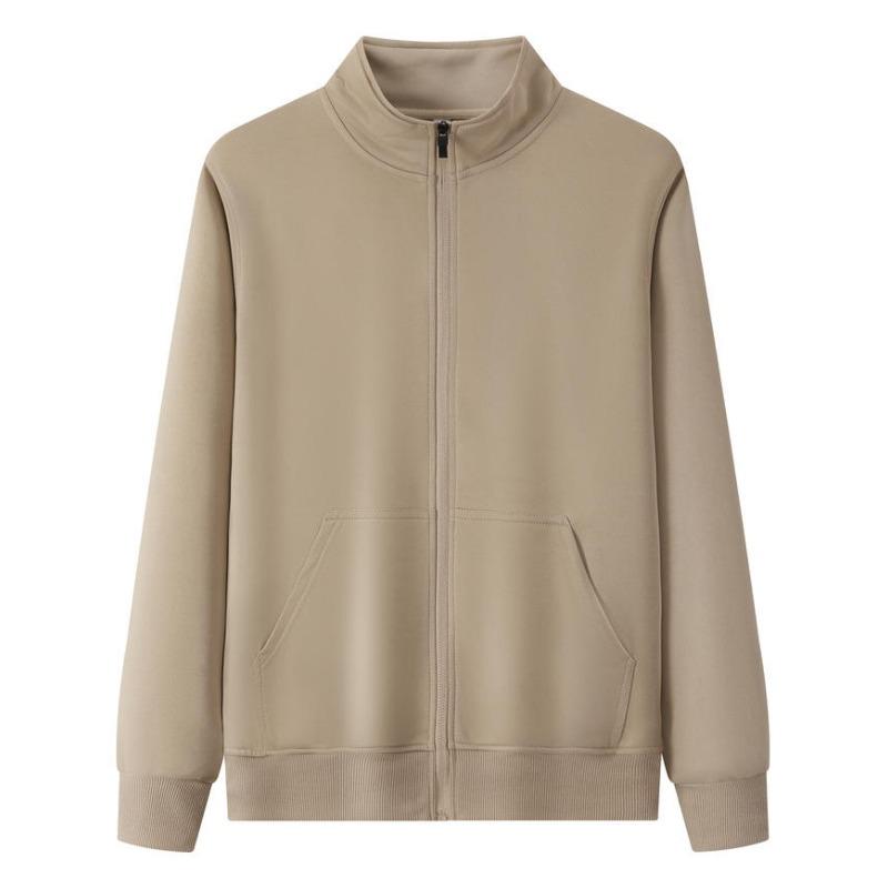 Herbst Winter Schlaufen-Einfarbig Stehkragen Hoodie für Männer und Frauen, Modischer Casual Pullover, Langarm T-Shirt Outdoor-Oberteil, Weich Bequem M khaki von Joom DACH