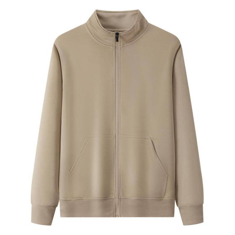 Herbst Winter Schlaufen-Einfarbig Stehkragen Hoodie für Männer und Frauen, Modischer Casual Pullover, Langarm T-Shirt Outdoor-Oberteil, Weich Bequem M khaki von Joom DACH