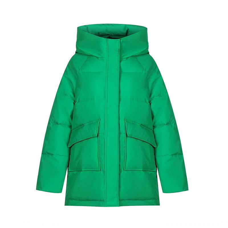 Herbst Winter Verdicken Warme Parka Frauen Casual Sweety Einfarbig Große Tasche Lose Kurze Kapuze Mantel Jacken Outwear XL grün von Joom DACH