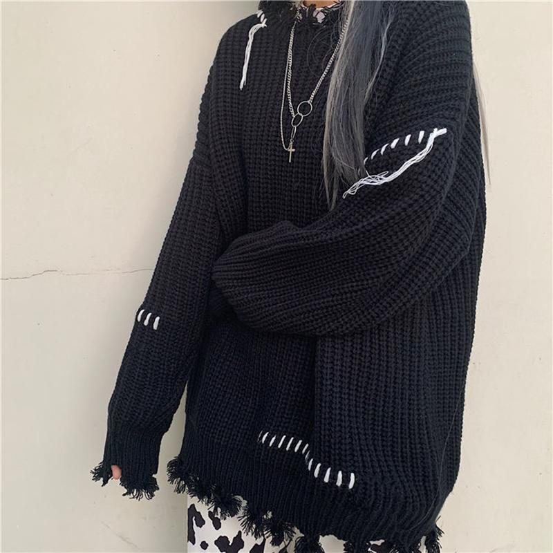 Herbst Wintermantel Mittellanger Mode All-Match-Pullover Lockerer Langarm-Strick-Außenpullover Damen M von Joom DACH