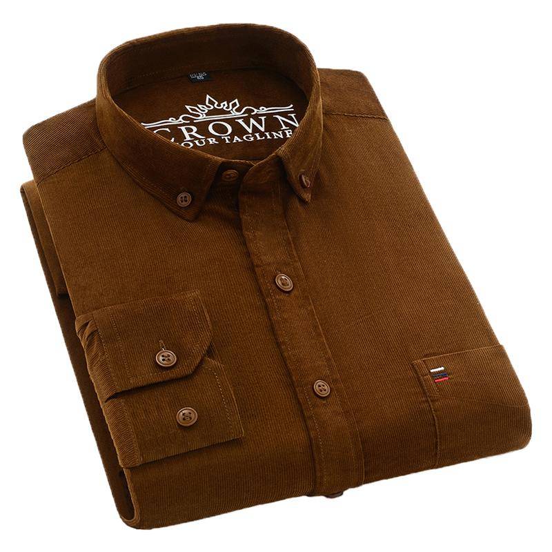 Herbst und Winter Baumwoll-Männer-Cord-Langarm-Freizeithemd 2XL von Joom DACH