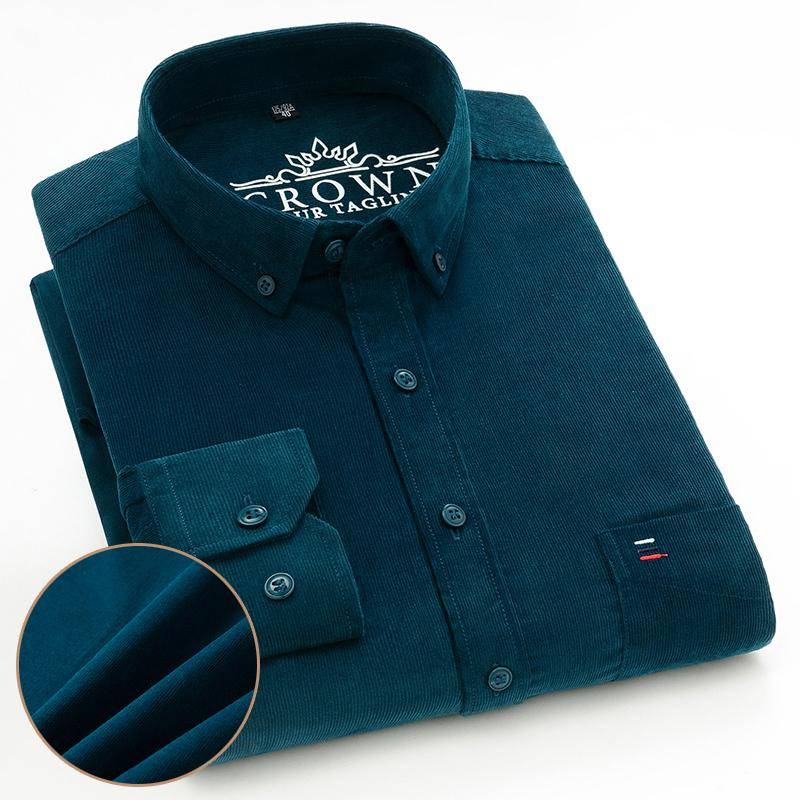 Herbst und Winter Baumwoll-Männer-Cord-Langarm-Freizeithemd 3XL von Joom DACH