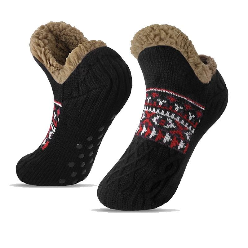 Herbst und Winter Bodensocken Home Warm Damen Herren Socken Schneesocken Schlafteppichsocken Hausschuhe Socken Herren Rutschfeste Yogasocken 40-42 schwarz von Joom DACH