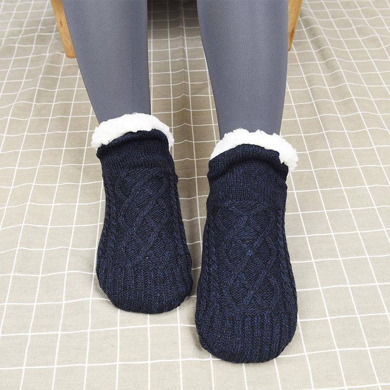Herbst und Winter Bodensocken Home Warm Damen Herren Socken Schneesocken Schlafteppichsocken Hausschuhe Socken Herren Rutschfeste Yogasocken 40-43 dunkelblaue von Joom DACH