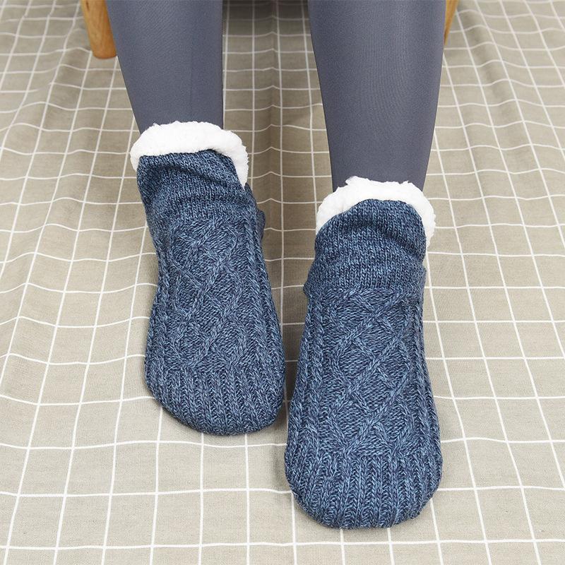 Herbst und Winter Bodensocken Home Warm Damen Herren Socken Schneesocken Schlafteppichsocken Hausschuhe Socken Herren Rutschfeste Yogasocken 40-43 navy blau von Joom DACH