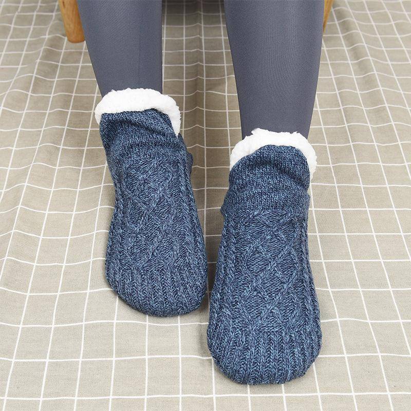 Herbst und Winter Bodensocken Home Warm Damen Herren Socken Schneesocken Schlafteppichsocken Hausschuhe Socken Herren Rutschfeste Yogasocken 40-43 navy blau von Joom DACH
