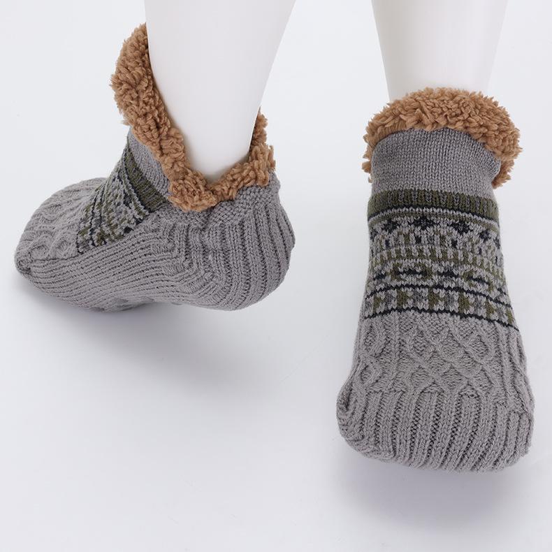 Herbst und Winter Bodensocken Home Warm Damen Herren Socken Schneesocken Schlafteppichsocken Hausschuhe Socken Herren Rutschfeste Yogasocken 46-48 grau von Joom DACH