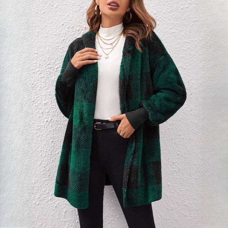 Herbst und Winter Damen Jacke Lose Plaid Wolle Strickjacke Mode Pullover XXL grün Herbst und Winter Damen Jacke Lose Plaid Wolle Strickjacke Mode Pullover XXL grün von Joom DACH