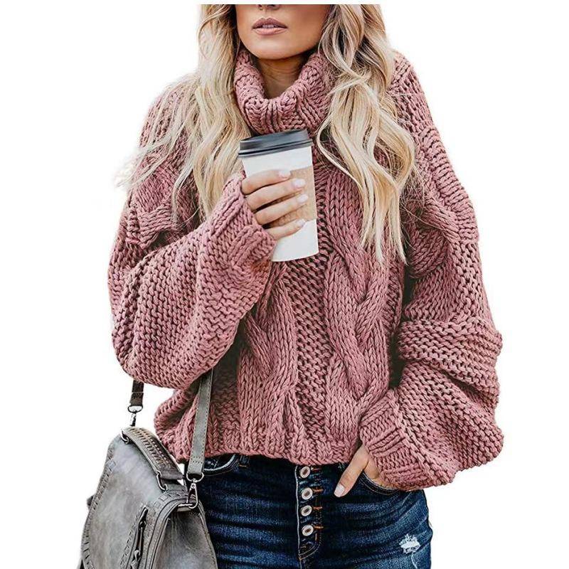 Herbst und Winter Damen Pullover Lazy Wind Solid Color Twist Loose High Neck Pullover XS rosa Herbst und Winter Damen Pullover Lazy Wind Solid Color Twist Loose High Neck Pullover XS rosa von Joom DACH