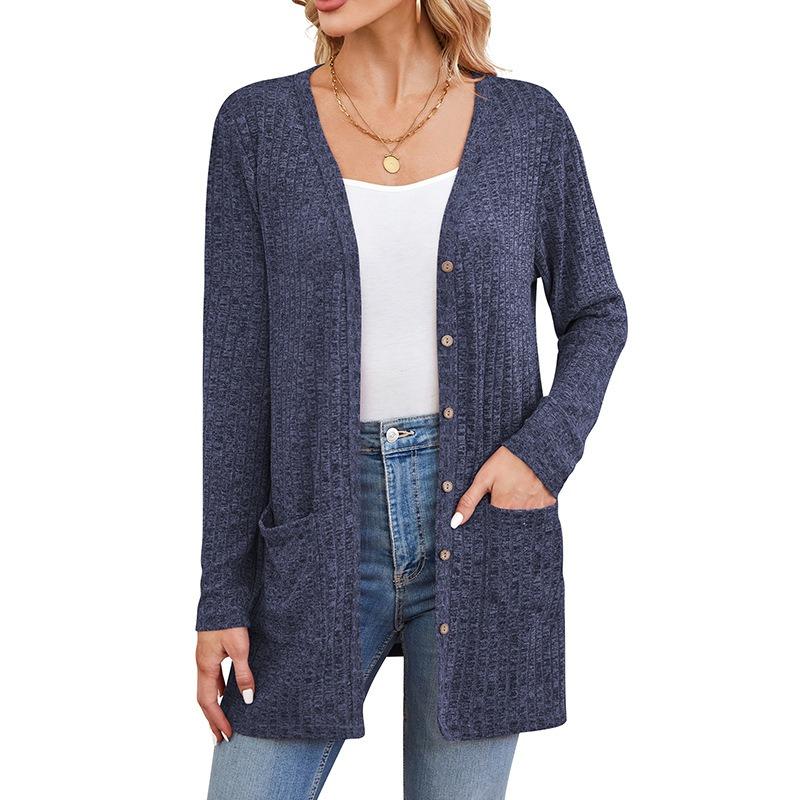 Herbst und Winter Damen-Strickjacke mit Knöpfen, einfarbig, bequem, lässig, locker, langärmelig, Taschen-Cardigan-Jacke XL Herbst und Winter Damen-Strickjacke mit Knöpfen, einfarbig, bequem, lässig, locker, langärmelig, Taschen-Cardigan-Jacke XL von Joom DACH