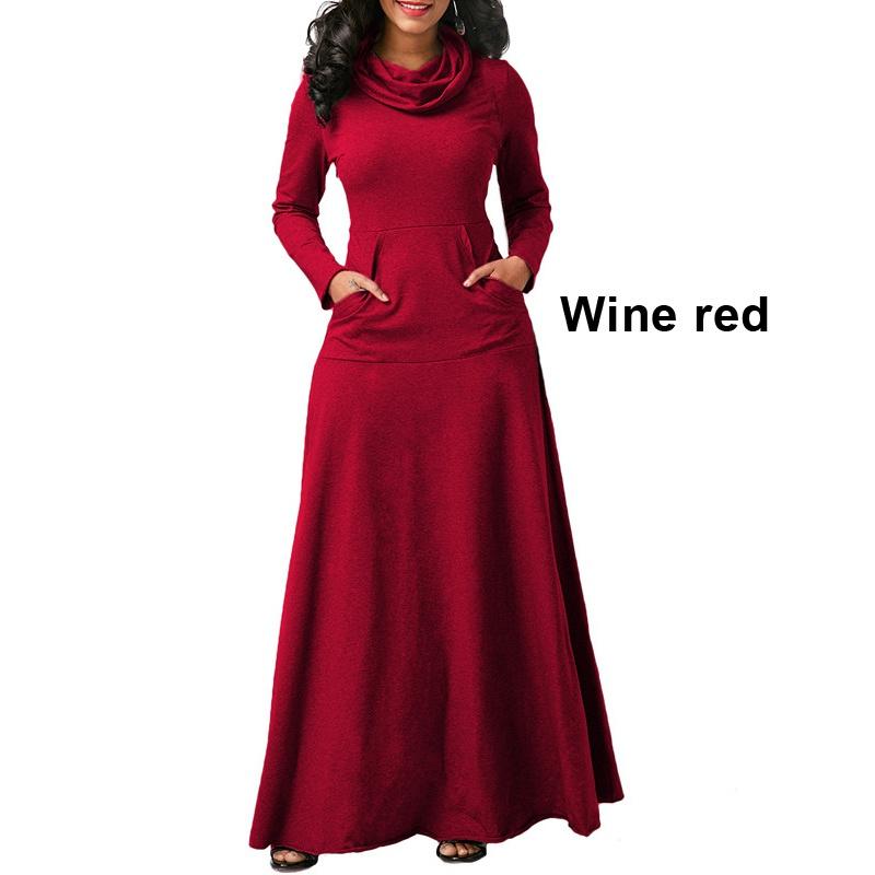 Herbst und Winter Damen Übergröße Kleid Lässiger langer Pullover aus Baumwolle Langes Kleid 3XL von Joom DACH