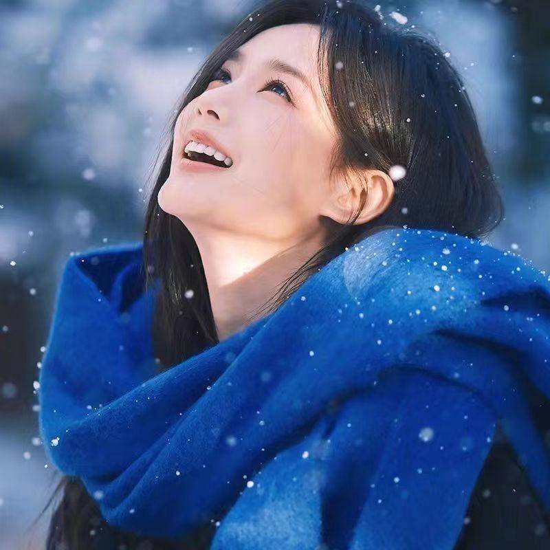 Herbst und Winter Damen Vintage Reine Farbe Verdickter Thermo-Quastenschal blau von Joom DACH