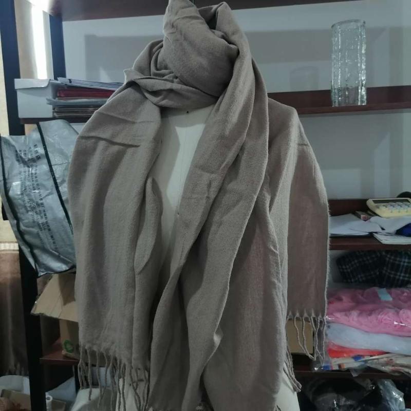 Herbst und Winter Damen Vintage Reine Farbe Verdickter Thermo-Quastenschal khaki von Joom DACH