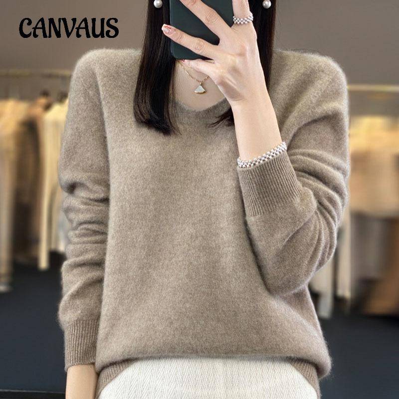 Herbst und Winter Damenpullover V-Ausschnitt Einfarbiger Strickpullover aus reiner Wolle Inside Out Bottoming Top Wollpullover S violett von Joom DACH