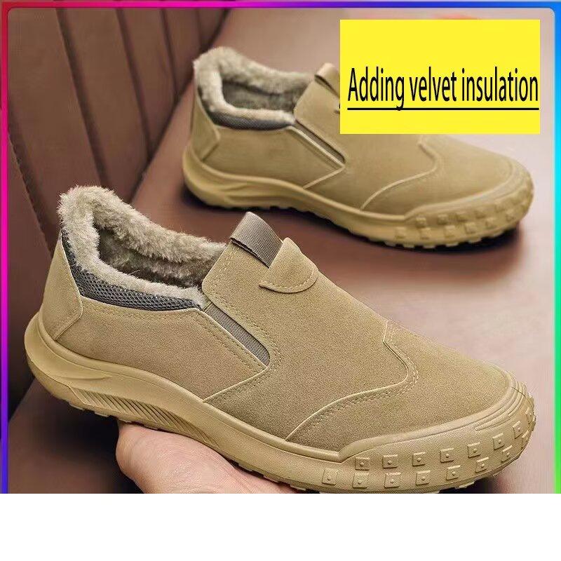 Herbst- und Winter-Freizeit-Herren-High-Top-Arbeitskleidungsschuhe, Schmutzabweisende und wasserdichte Stiefel, Retro-Wildleder-Herrenstiefel 44 braun von Joom DACH