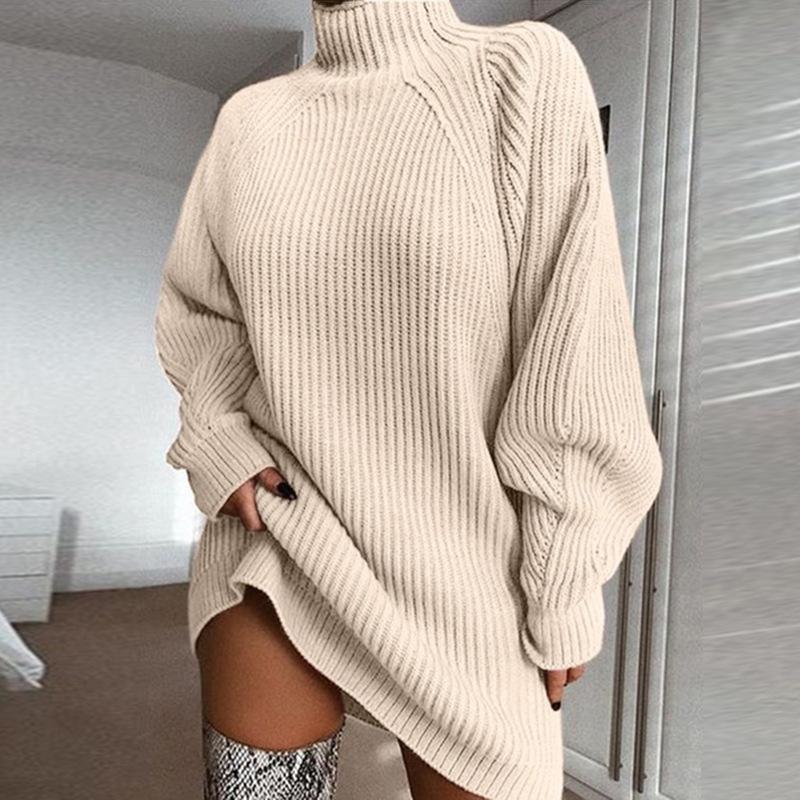 Herbst und Winter Halber Stehkragenpullover Damen Strickmode Unregelmäßig Locker Übergröße Warm Mittellang Bis Lang Strickpullover Pullover für Damen XL apricot Herbst und Winter Halber Stehkragenpullover Damen Strickmode Unregelmäßig Locker Übergröße Warm Mittellang Bis Lang Strickpullover Pullover für Damen XL apricot von Joom DACH