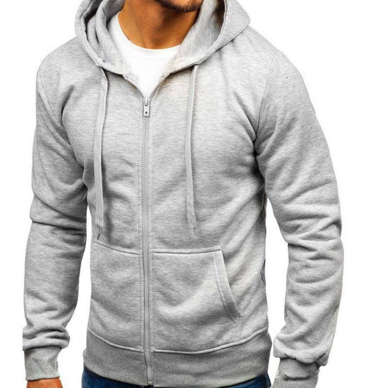 Herbst und Winter Herren Casual Fashion Sports Zipper Hoodies Plus Size XXL grau von Joom DACH