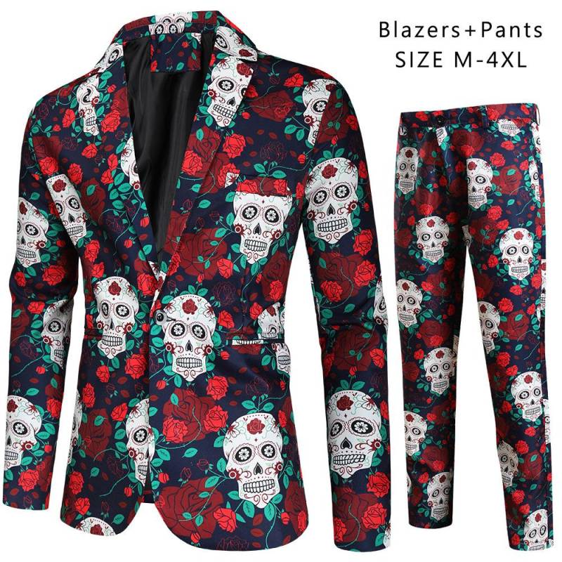 Herbst und Winter Herren Freizeitanzug Anzug Herren 3D bedruckter Anzug 2-teiliges Set XL von Joom DACH