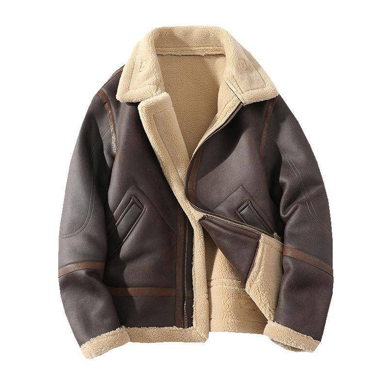 Herbst- und Winter Herren Reversjacke Lässig Große Größe Pelz Eine Wattierte und Verdickte Jacke XXXXXL dunkelbraune von Joom DACH