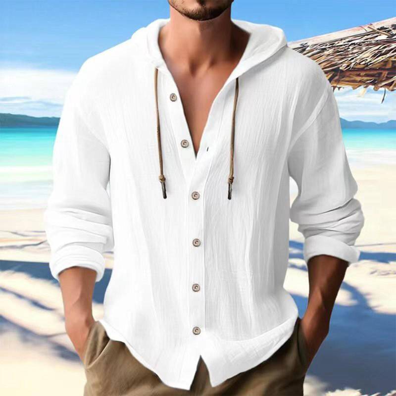 Herbst und Winter Herren Solid Langarm Baumwolle Hanf Pullover lässig Kapuzenpullover XL weiß von Joom DACH