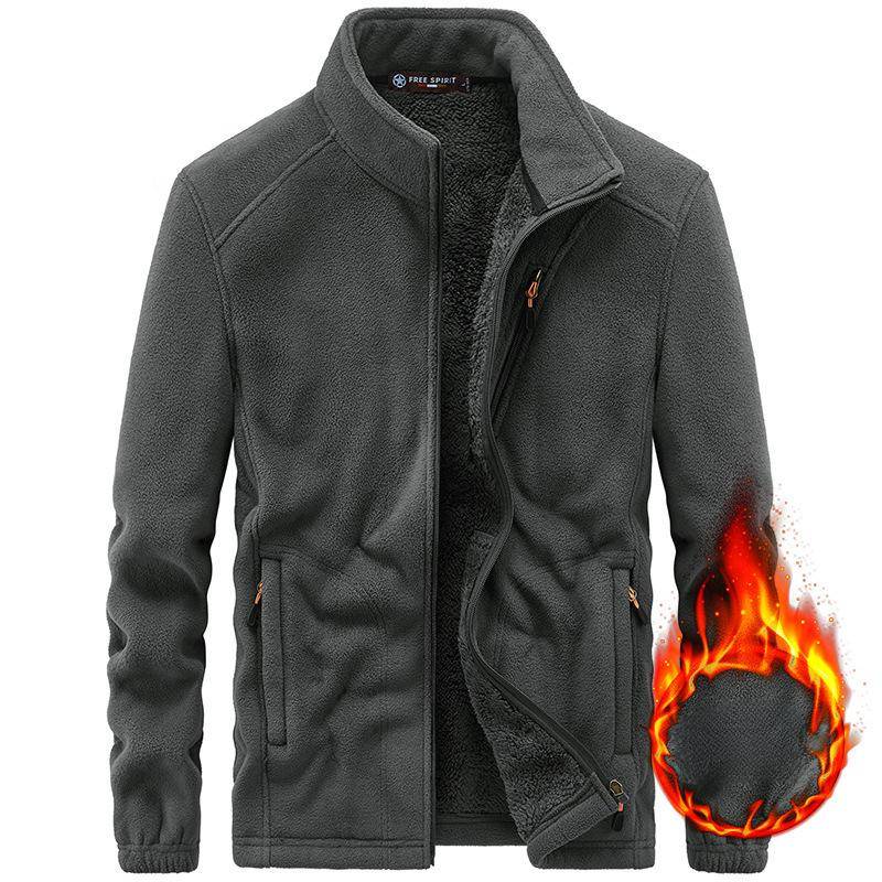 Herbst und Winter Herren Stehkragen Outdoor Pullover Jacke Fleece Liner Fleece Top Verdickt 5XL von Joom DACH