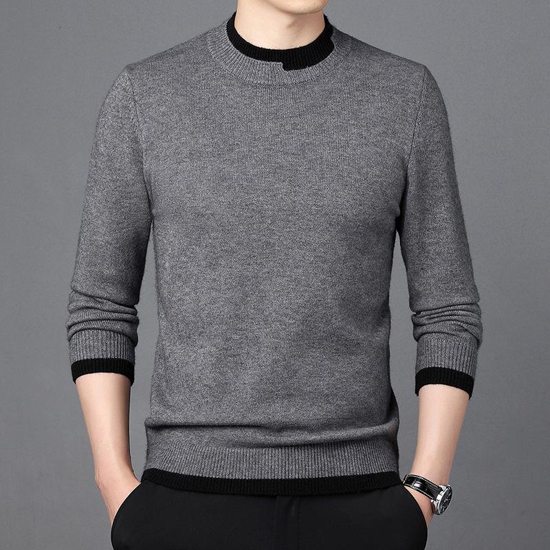 Herbst und Winter Herren Strickpullover, Jugend Casual Solid Color Revers Pullover, Bottoming Shirts, Trendy XXXXL von Joom DACH