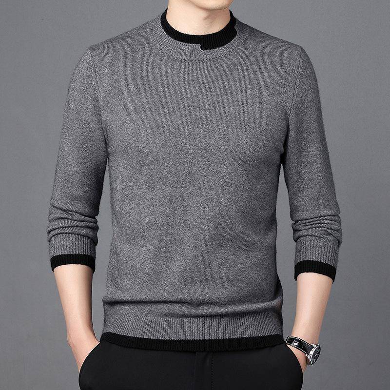 Herbst und Winter Herren Strickpullover, Jugend Casual Solid Color Revers Pullover, Bottoming Shirts, Trendy XXXXL von Joom DACH