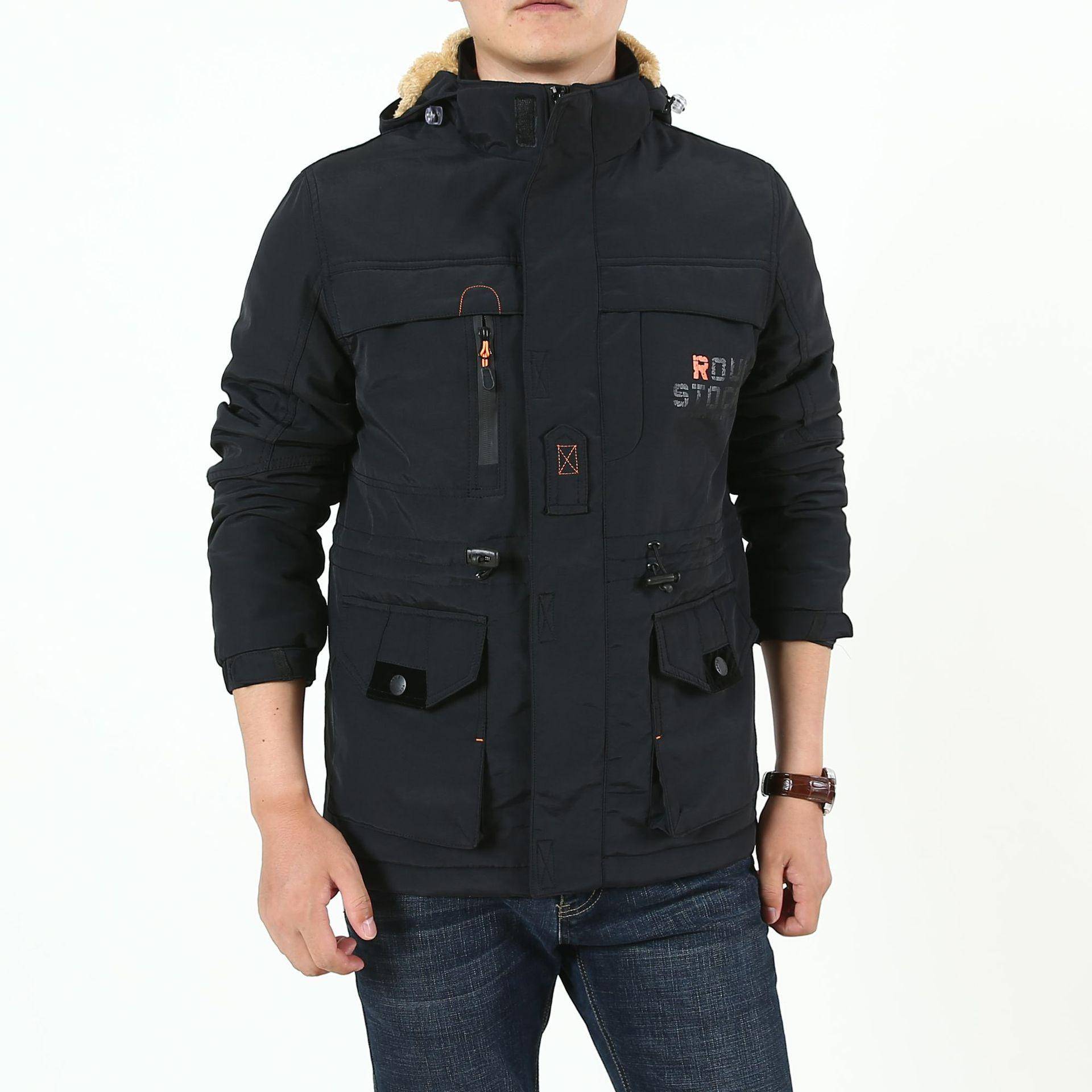 Herbst- und Winter Herren Übergröße Lässige Fleece Verdickte Jacke Herren Mittel und Lang Outdoor Jacke 5XL von Joom DACH