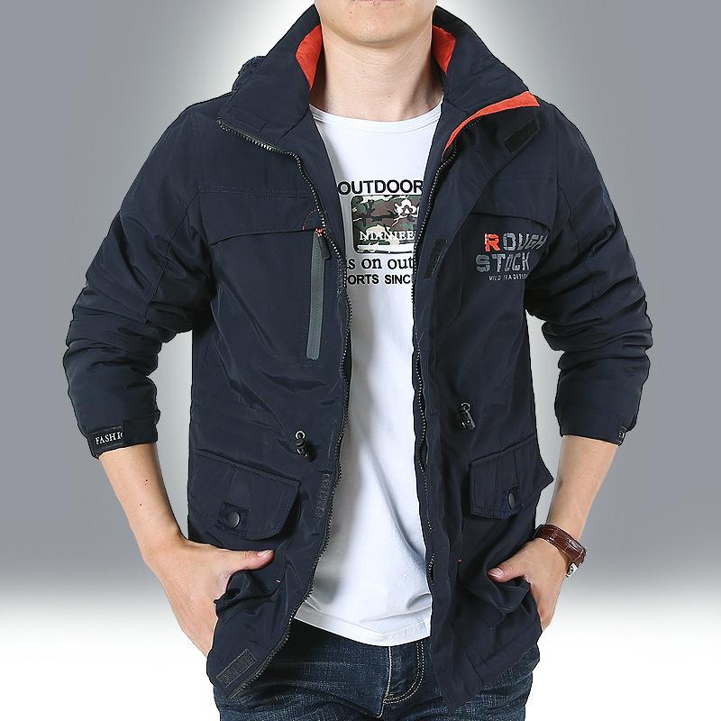 Herbst und Winter Herrenbekleidung Große Größen Casual Fleece und Dicke Jacke Herren Mittellange Outdoorjacke 4XL von Joom DACH