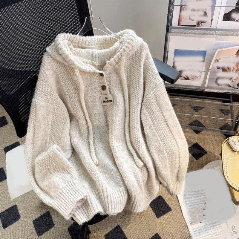 Herbst und Winter Kapuzenpullover Damen Langarm Warme Knöpfe Lockerer Pullover Solides Sweatshirt XXXL apricot Herbst und Winter Kapuzenpullover Damen Langarm Warme Knöpfe Lockerer Pullover Solides Sweatshirt XXXL apricot von Joom DACH