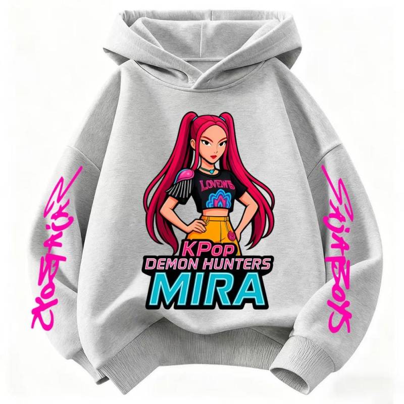 Herbst und Winter Kpop Dämonenjäger Kinder Kapuzensweatshirt Niedliches Kpop Dämonenjäger Tiger Top Harajuku Jungen und Mädchen 130cm grau von Joom DACH