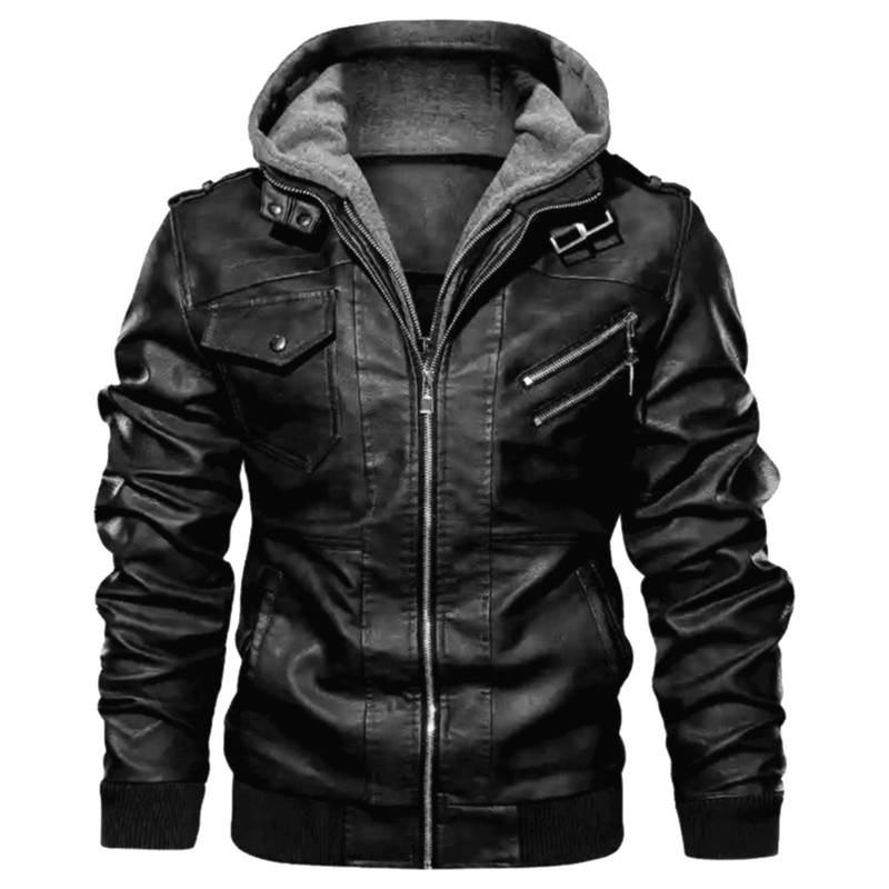 Herbst und Winter Lederjacke Herren Trend lose Herrenjacke XL schwarz von Joom DACH