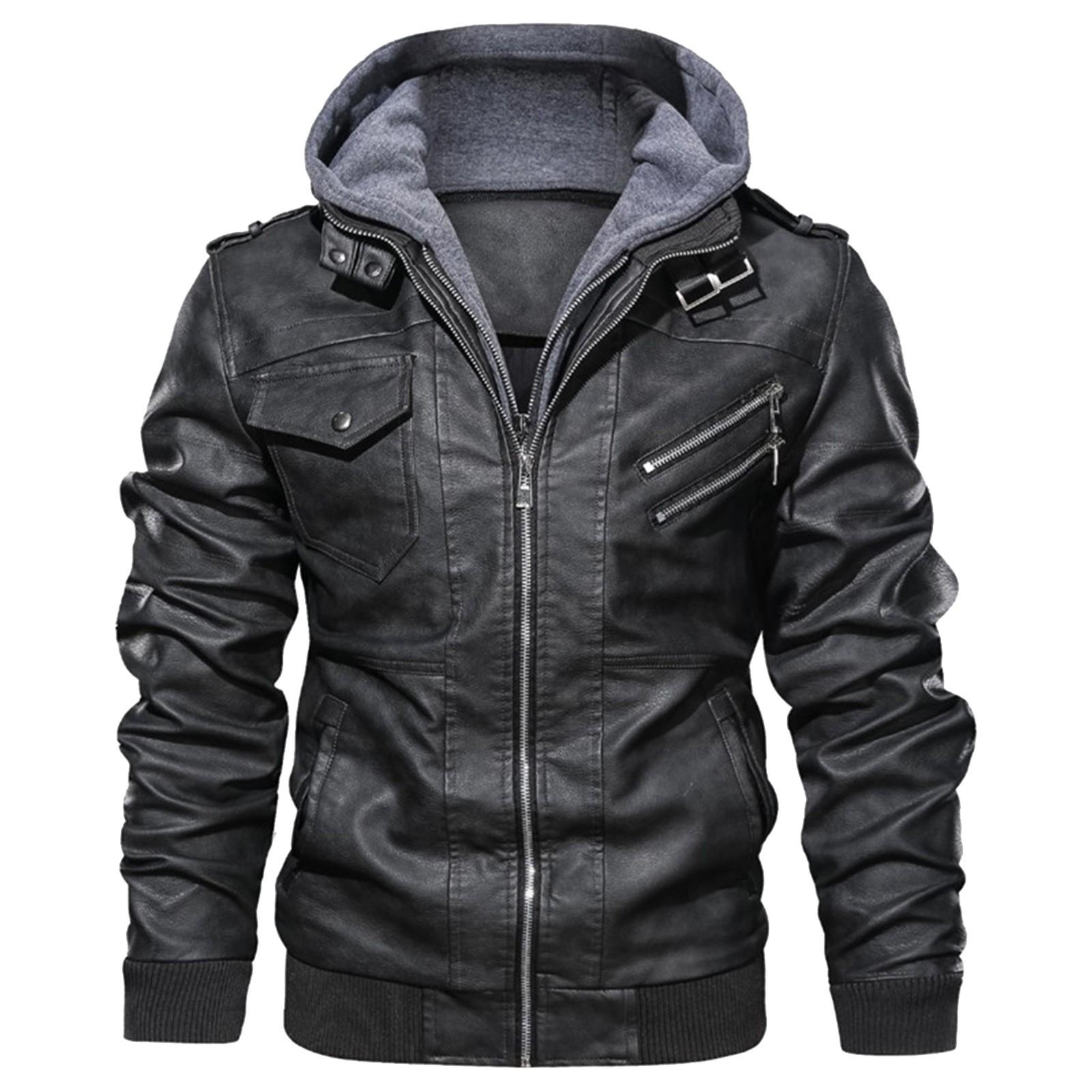 Herbst und Winter Lederjacke Herren Trend lose Herrenjacke XXL graue von Joom DACH