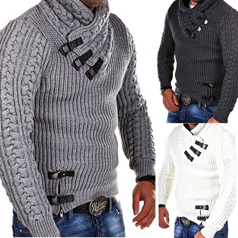Herbst und Winter Männer Twist Muster Dicken Revers Pullover Pullover Pullover Lose Jacke Leder Schnalle Casual Solide Farbe Basis Hemd L dunkelgraue Herbst und Winter Männer Twist Muster Dicken Revers Pullover Pullover Pullover Lose Jacke Leder Schnalle Casual Solide Farbe Basis Hemd L dunkelgraue von Joom DACH