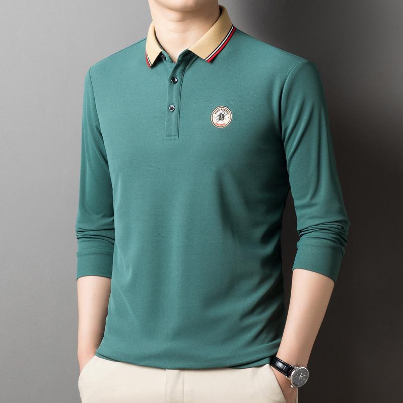 Herbst und Winter Neue Herren Langarm T-Shirt Herren Papa Casual Loose Revers Herren Poloshirt für Männer XXXXL von Joom DACH