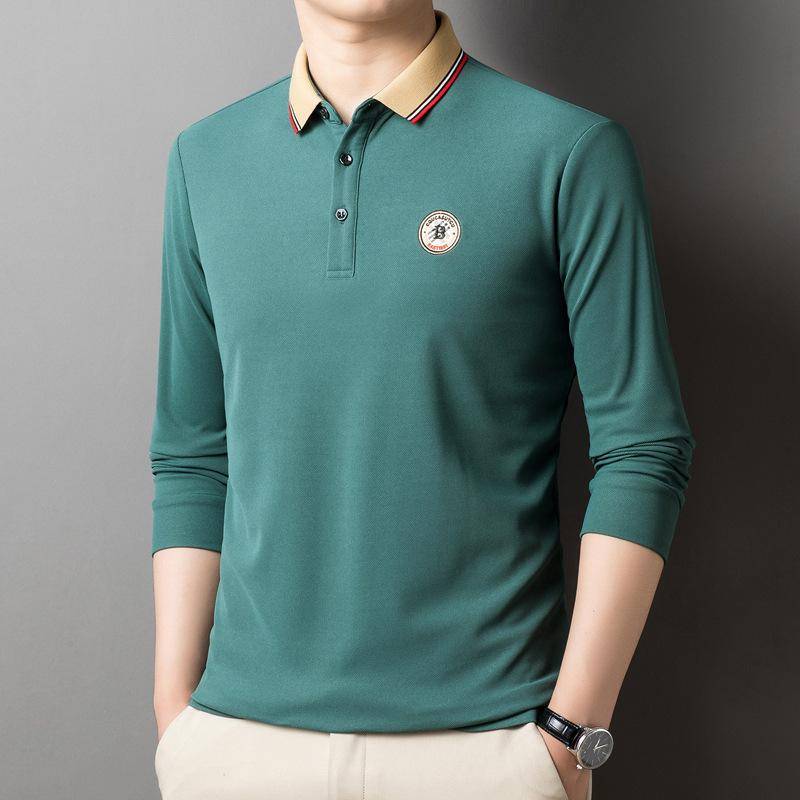 Herbst und Winter Neue Herren Langarm T-Shirt Herren Papa Casual Loose Revers Herren Poloshirt für Männer XXXXL von Joom DACH