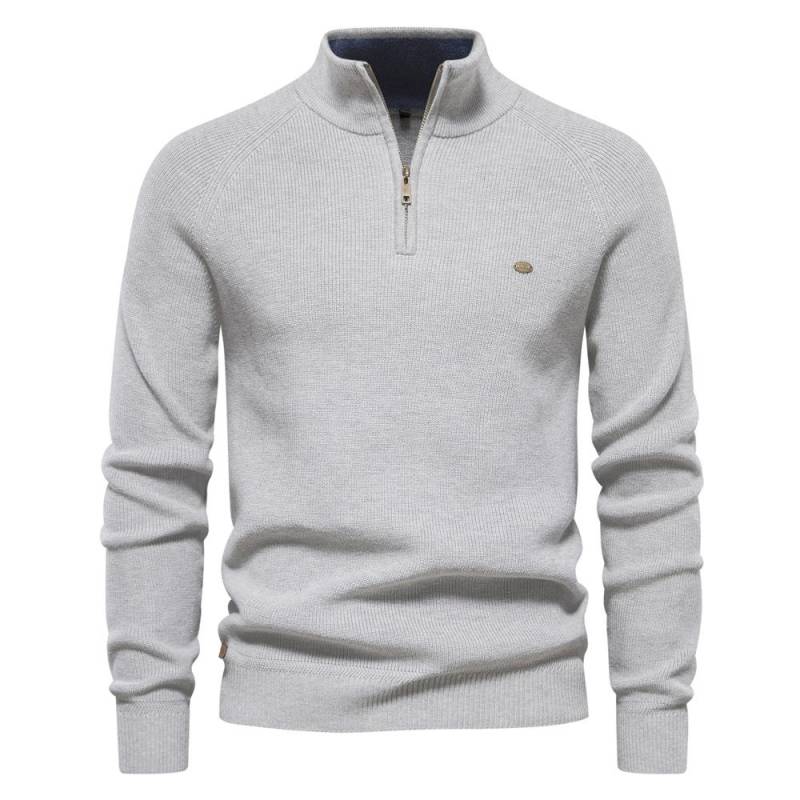 Herbst und Winter Neue Pullover Herren Langarm Halbreißverschluss Stehkragen Einfarbig Alle Casual Trend Pullover XL von Joom DACH