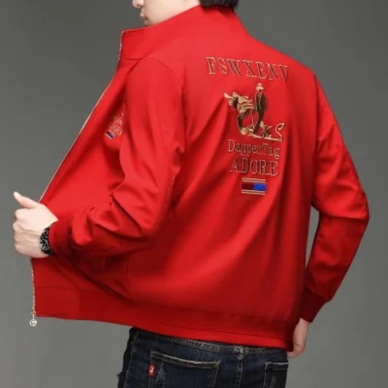 Herbst und Winter Neue bestickte Baseballkragen Fleece verdickte Jacke Männer 5XL von Joom DACH