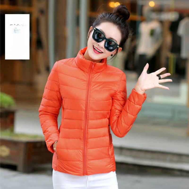 Herbst und Winter Neue leichte Daunenjacke Damen mit Kapuze Kurzer Stehkragen Große Größe Slim Fit 5XL von Joom DACH