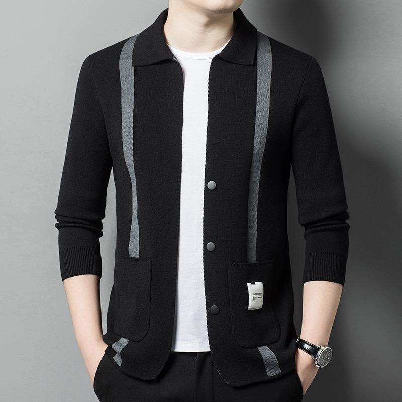 Herbst und Winter Neuer Cardigan-Pullover Herren Lässig Trendig Mode Pullover Mantel Verdickte Jacke L von Joom DACH