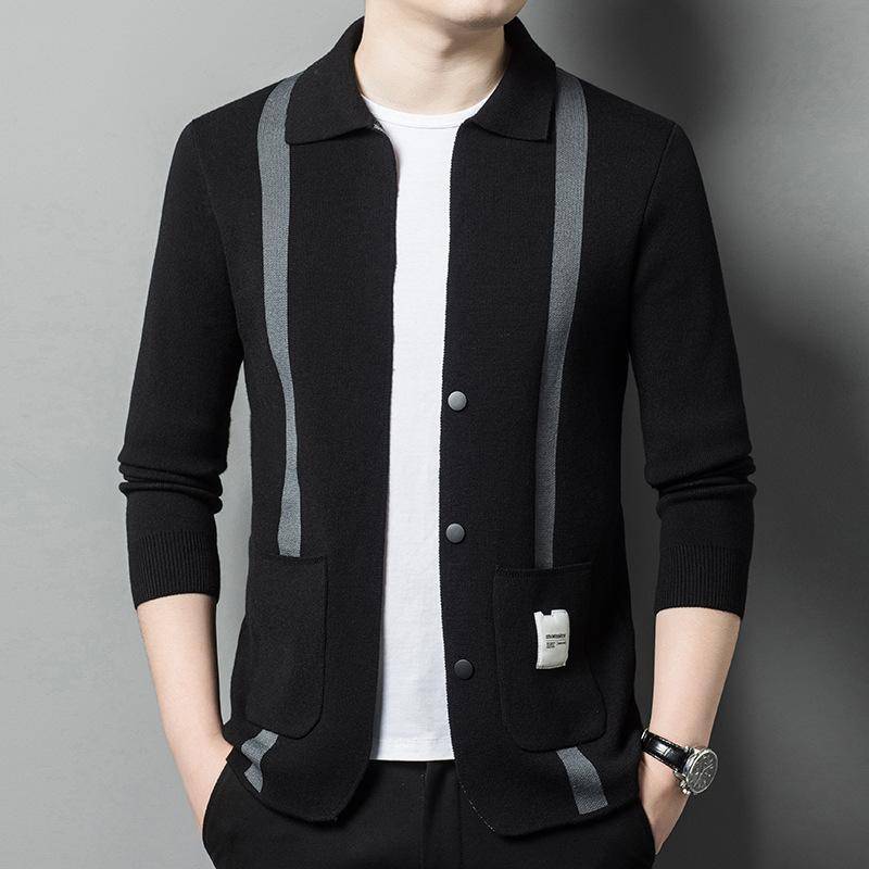 Herbst und Winter Neuer Cardigan-Pullover Herren Lässig Trendig Mode Pullover Mantel Verdickte Jacke L von Joom DACH